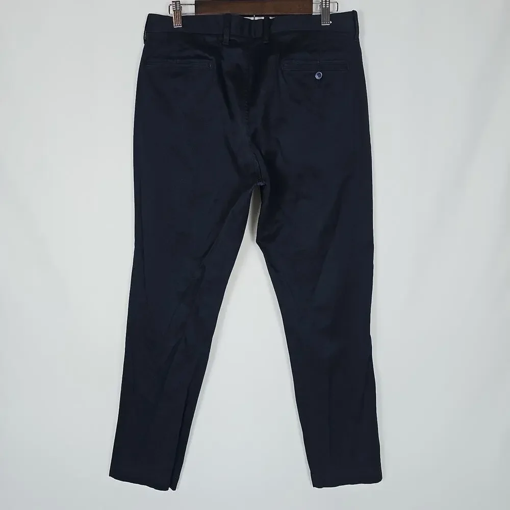 J Crew Chino Men 770 Straight Fit Stretch Black Dark Wash 33x32